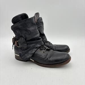 A.S.98 Emerson Leather Buckle Boots Women's 40 US 9-9.5 Biker Punk Avant Garde